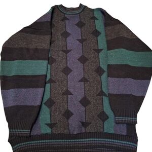 Vintage Protege Geometric Grandpa Sweater Large